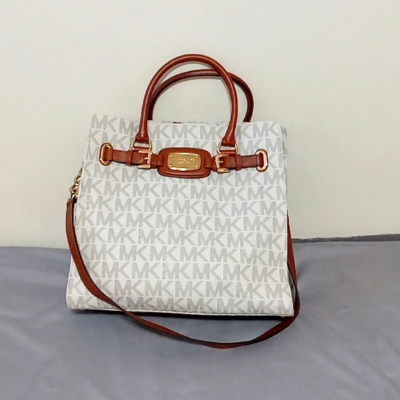 MICHAEL KORS Purse CREAM IVORY HAMILTON Handbag New Shoulder Womens LARGE ??